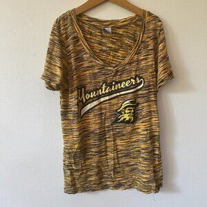 West Virginia Mountaineers T-shirt Scoop Neck Womens‎ Large Creative Apparel Tee